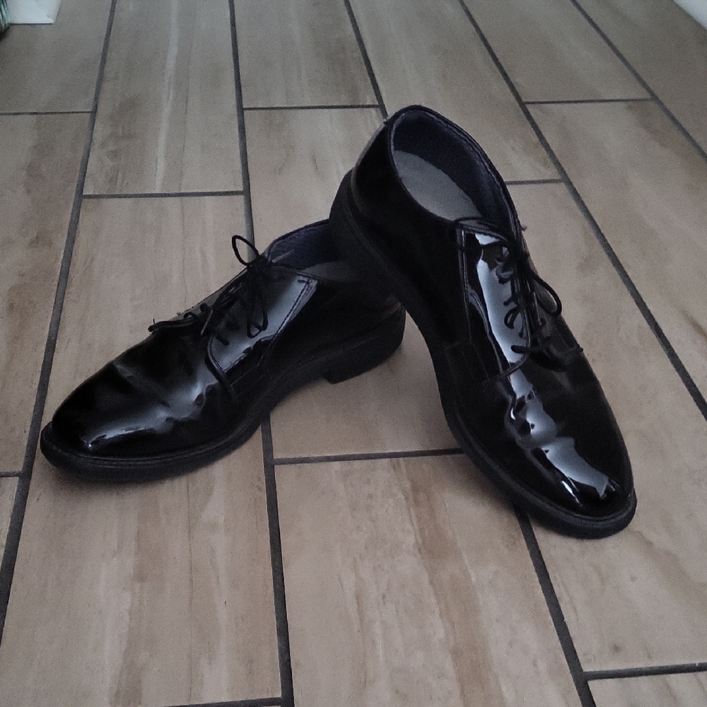 Bates Glossy Black Oxfords
